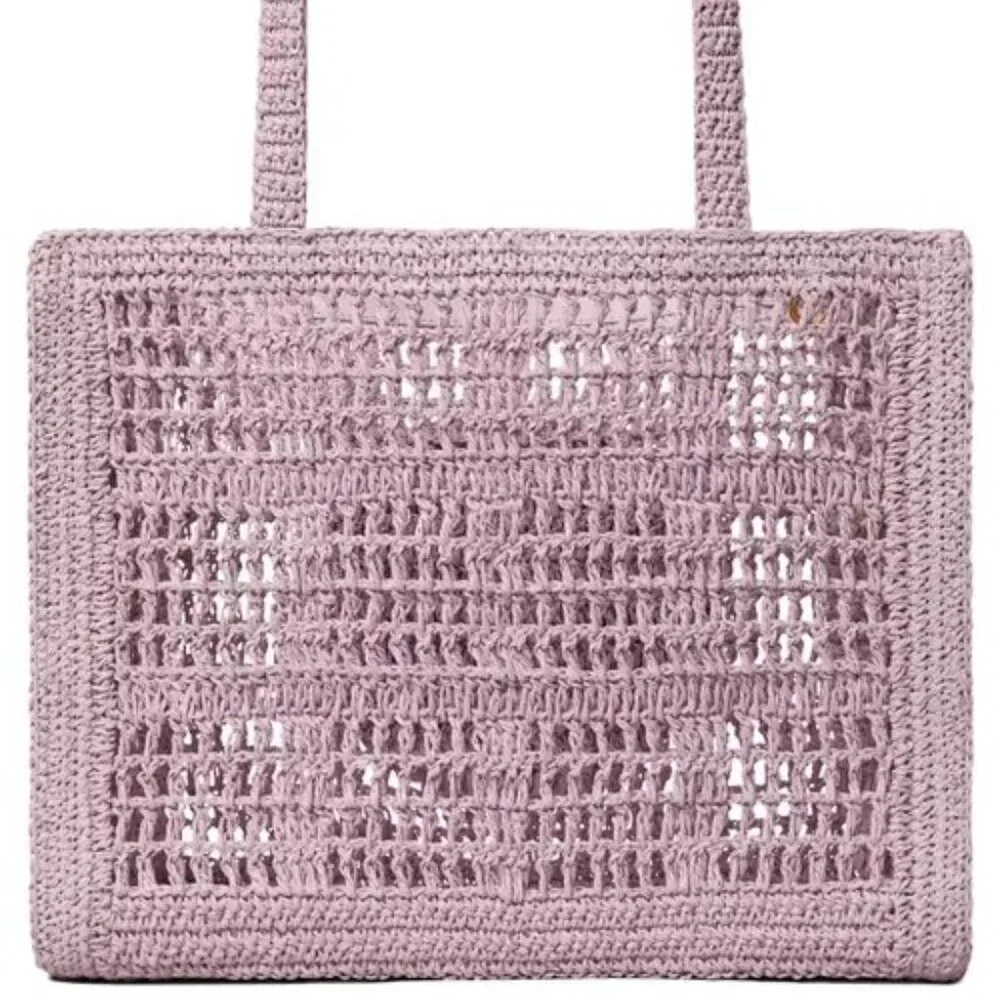 Tory Burch $395 158040 Small Ella Hand-Crocheted Tote Pale Purple NWT!